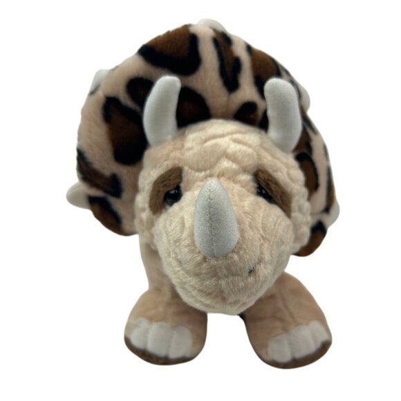 Ganz Webkinz Triceratops Dinosaur Plush Toy Beige Brown Spotted HM422 - Picture 2 of 8